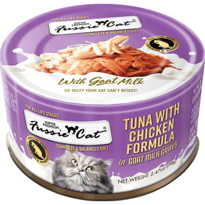 Fussie Cat Premium Tuna with Chicken in Goat Milk Gravy Cat Food