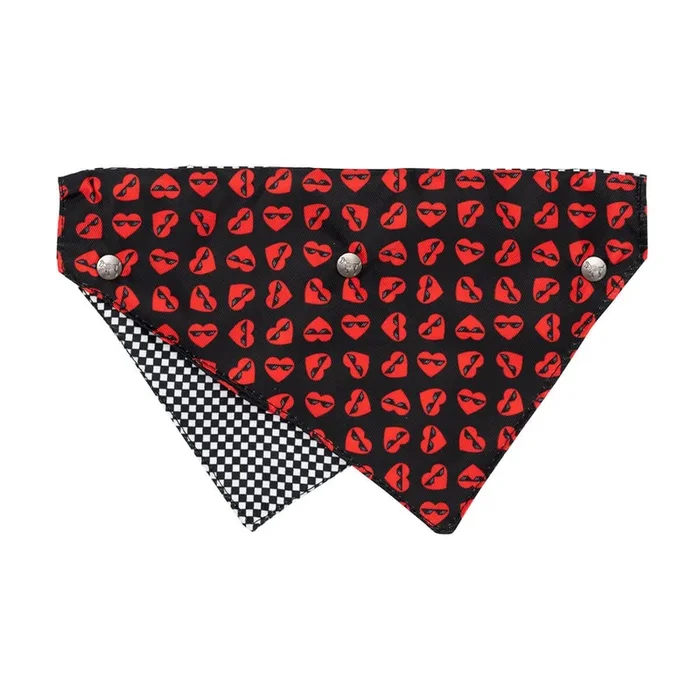 FuzzYard Reversible Dog Collar Bandana with Studs – Heartbreaker