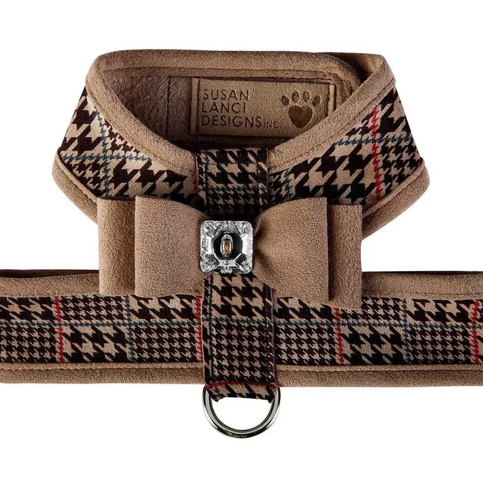 Glen Houndstooth Tinkie Harness with Trim and Big Bow