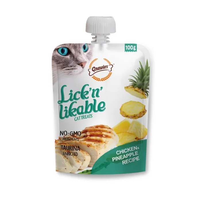 Gnawlers Chicken Pineapple Lick n Likable Cat Treats