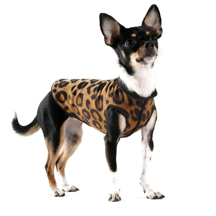 Gold Paw Duluth Double Reversible Fleece Dog Jacket – Leopard and Black
