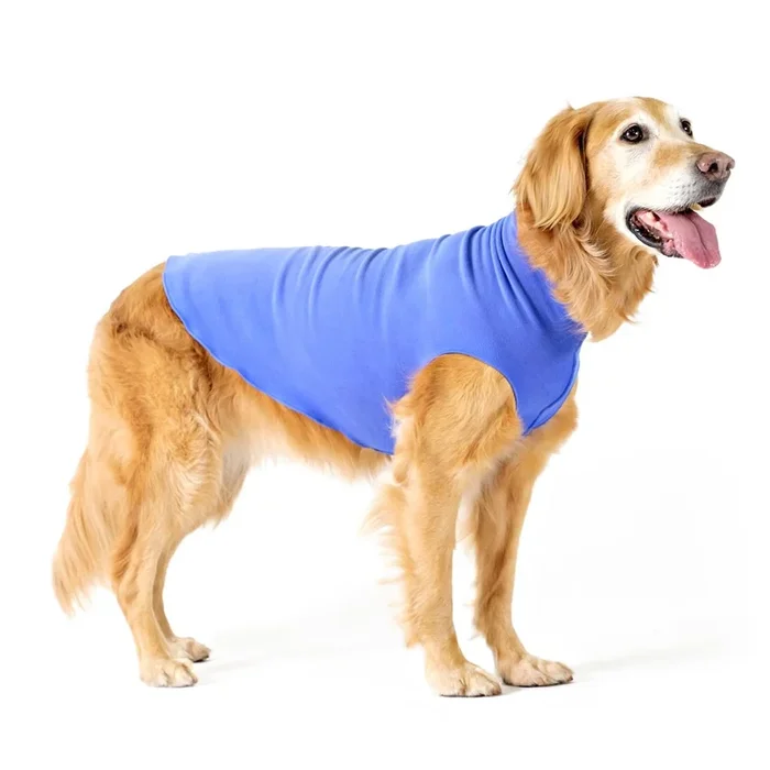Gold Paw Fleece Dog Jacket – Cornflower Blue