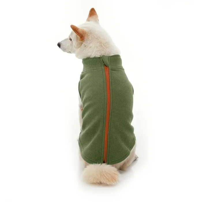 Gooby Zip Up Microfiber Fleece Dog Vest – Green