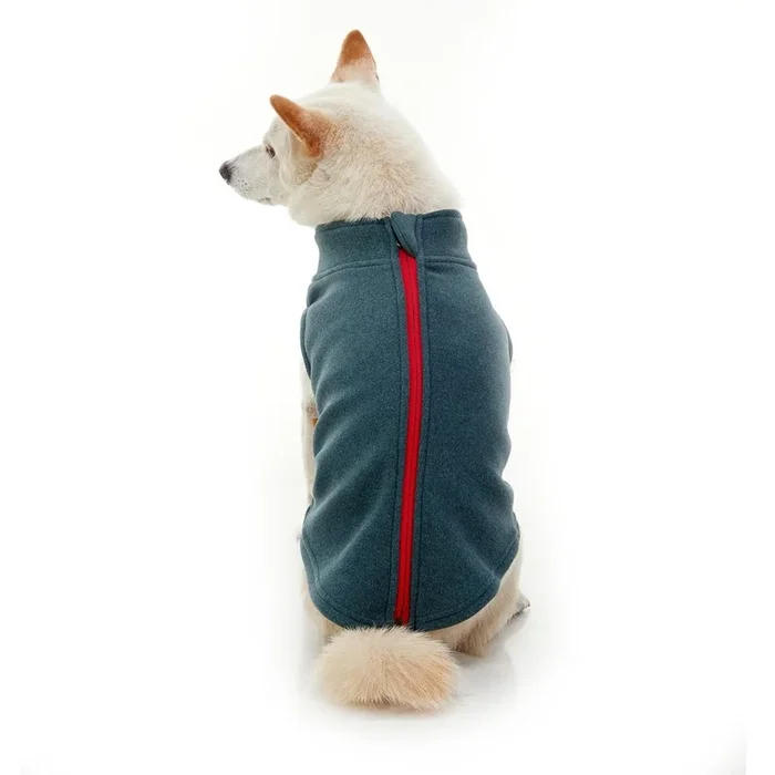 Gooby Zip Up Microfiber Fleece Dog Vest – Turquoise
