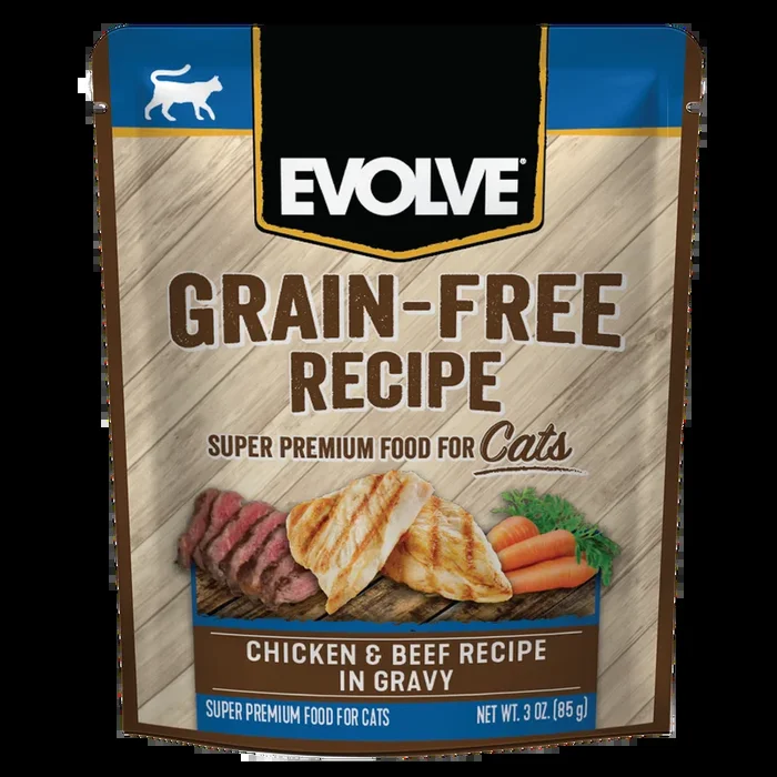 Grain Free Chicken & Beef in Gravy Wet Cat Food | 3 oz – 24 pk | Evolve