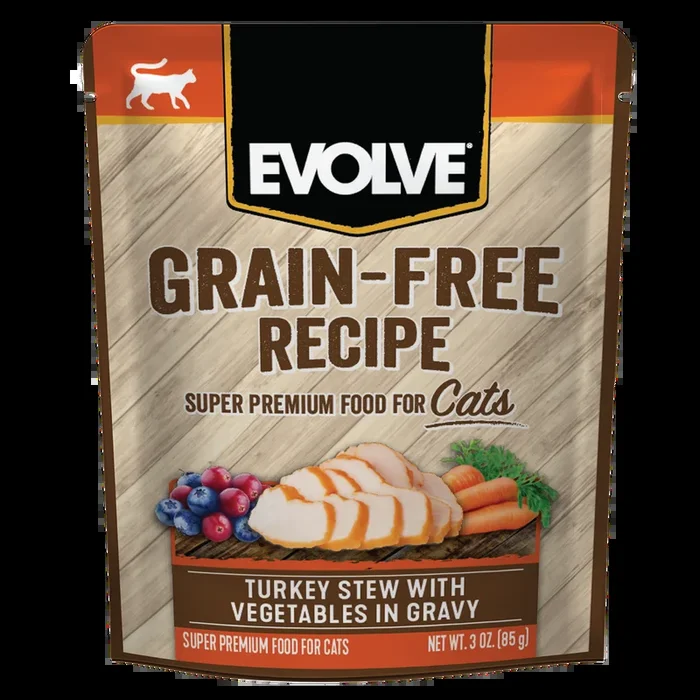 Grain Free Turkey Stew with Veggies in Gravy Wet Cat Food | 3 oz – 24 pk | Evolve