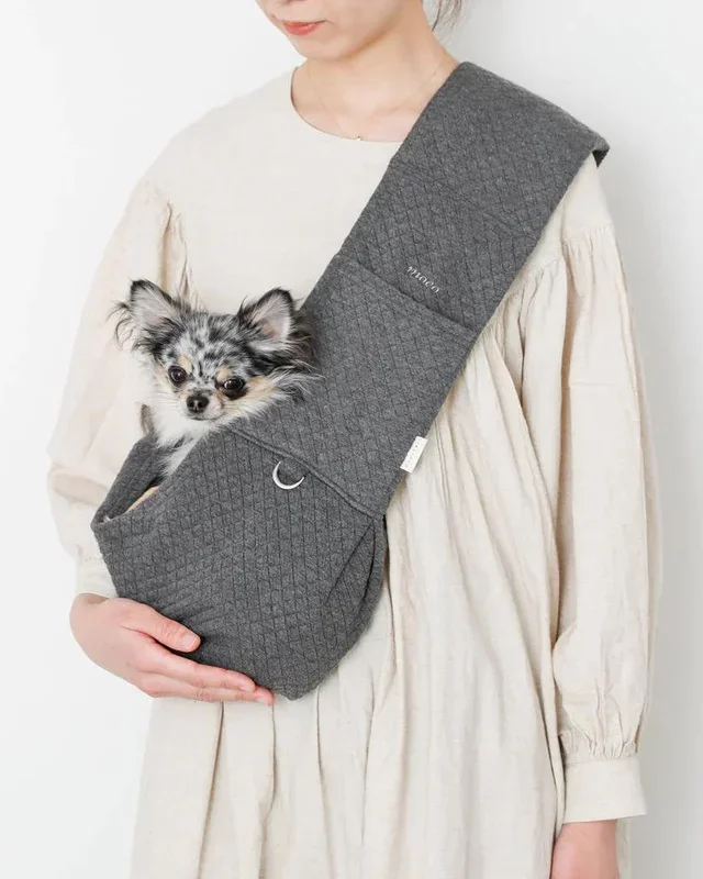 Graph Check Dog Sling in Charcoal