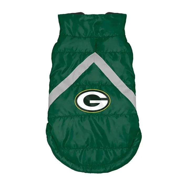 Green Bay Packers Sleeveless Dog Puffer Vest