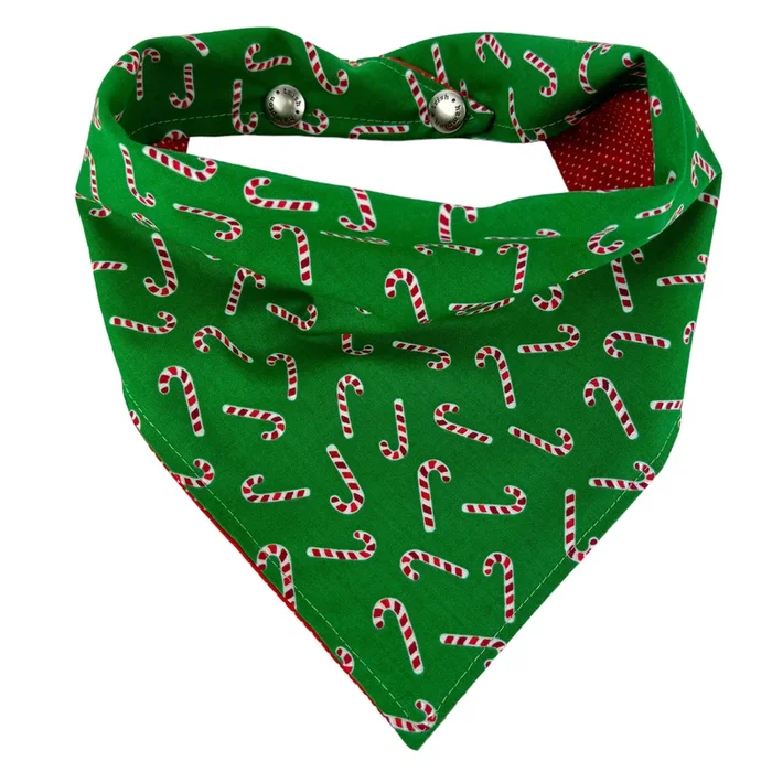 Green/Red/White Candy Cane Dog Bandana – 1049