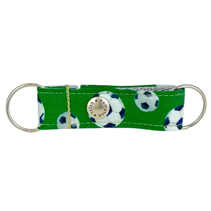 Green Soccer Ball Snappy Keychain -1032
