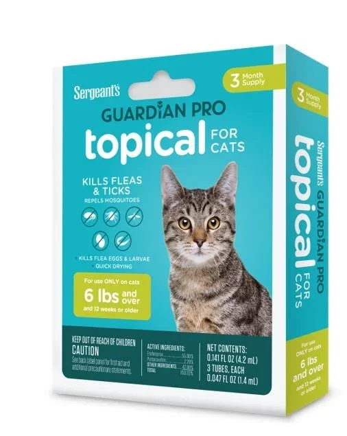 Guardian Pro Flea & Tick Squeeze On Cat over 5 lb 3 ct