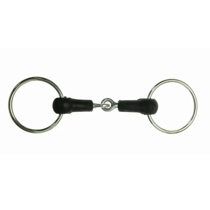 Hard rubber articulated ring snaffle bits for horses Weatherbeeta Korsteel