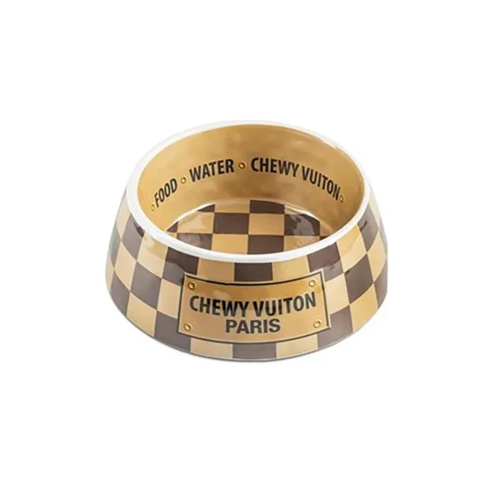 Haute Diggity Dog Chewy Vuiton Dog Bowl – Checker