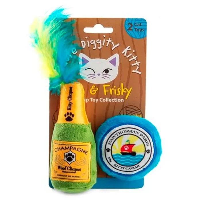 Haute Diggity Dog + Kitty Organic Catnip Cat Toys – Kitty Clicquot (Bottle & Caviar)