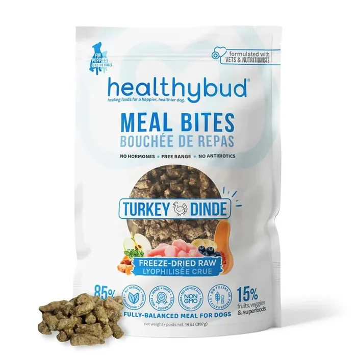 Healthybud Meal Bites Freeze-Dried Raw Dog Food – Turkey