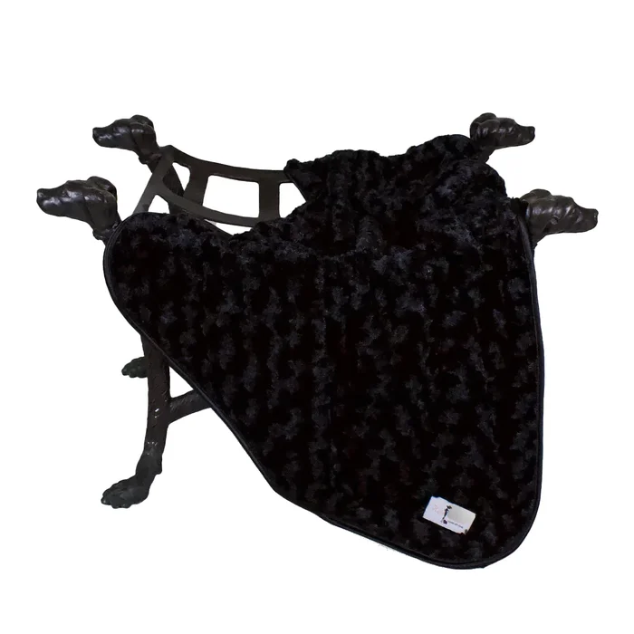 Hello Doggie Rosebud Pet Blanket – Black