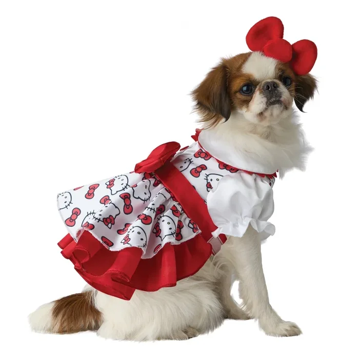 Hello Kitty Pop Icon Dog Costume – Red & White
