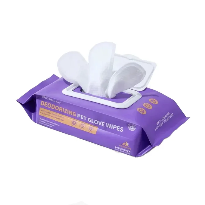 HICC PET Coconut Deodorizing Pet Glove Wipes