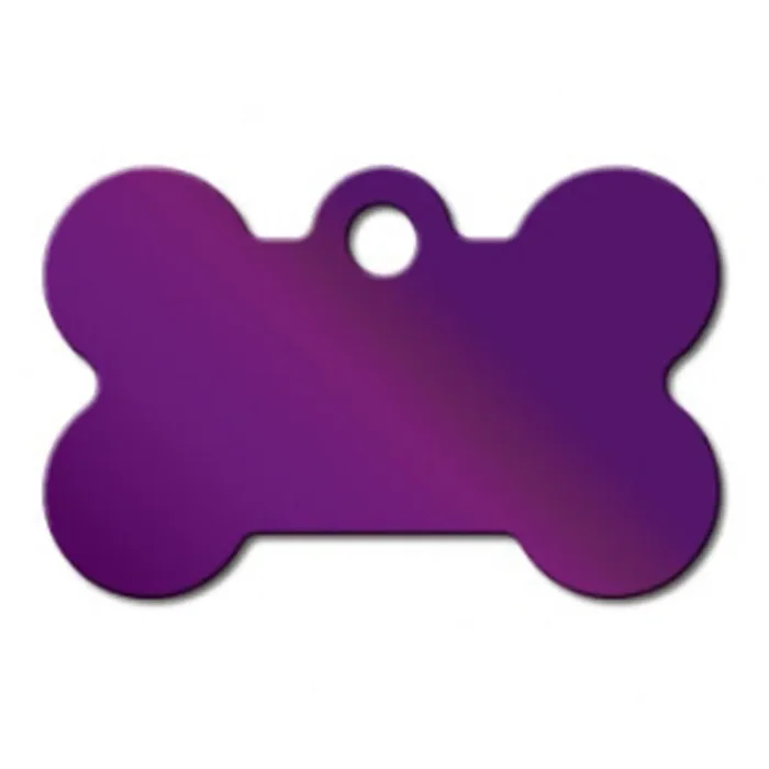 High Gloss Bone Small Engravable Pet I.D. Tag – Purple