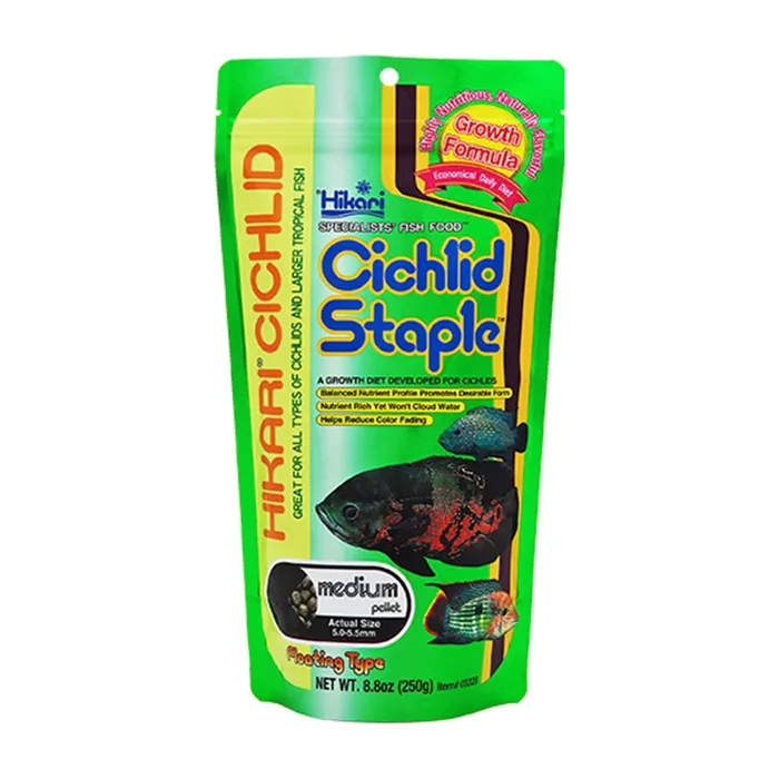 Hikari USA Cichlid Staple Floating Medium Pellets Fish Food 8.8-oz