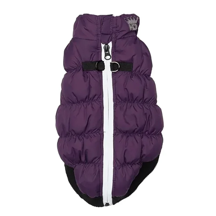 Hip Doggie Crown Puffer Dog Vest – Purple