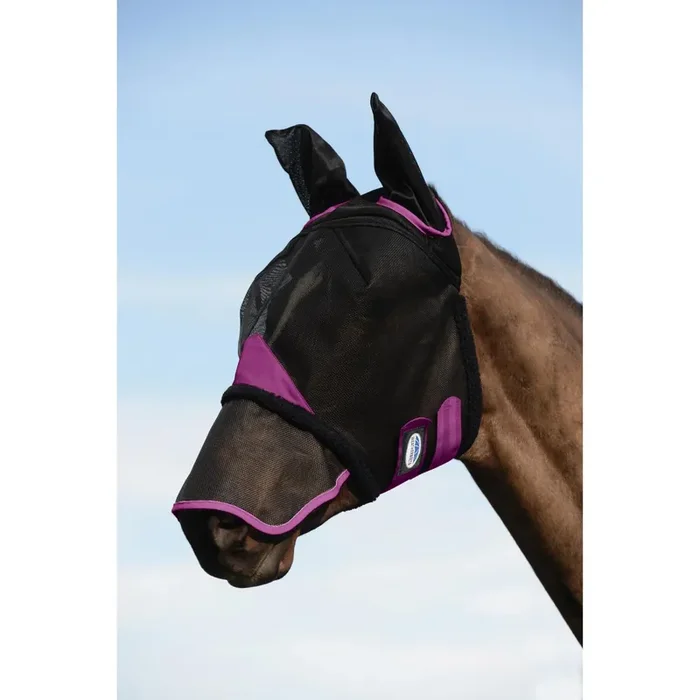 Horse anti-fly mask in durable mesh with ear and muzzle protection Weatherbeeta Comfitec Deluxe [Size Pony]