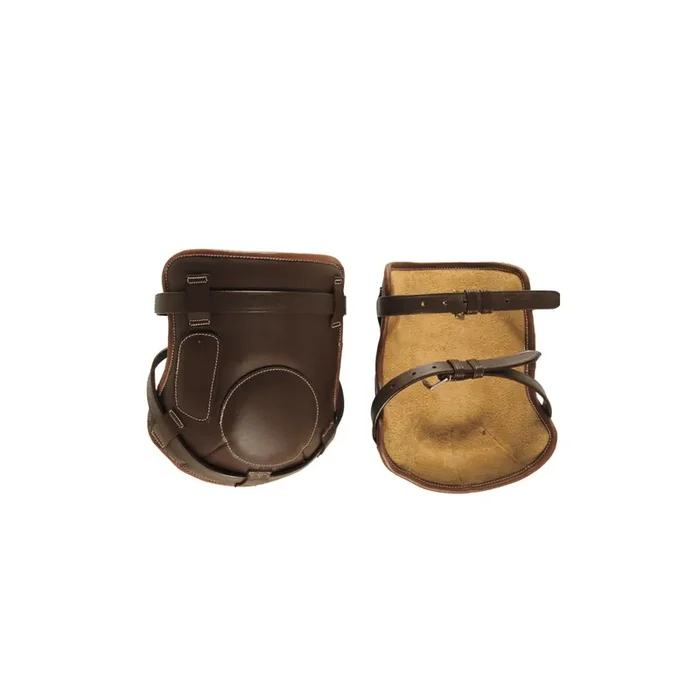 Horse knee boots – leather with buckle Chetak [Size junior]