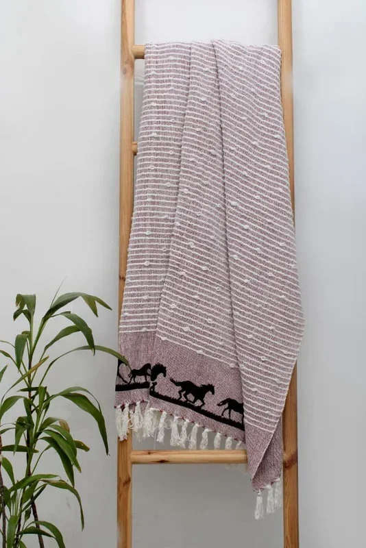 Horses Cotton Throw
