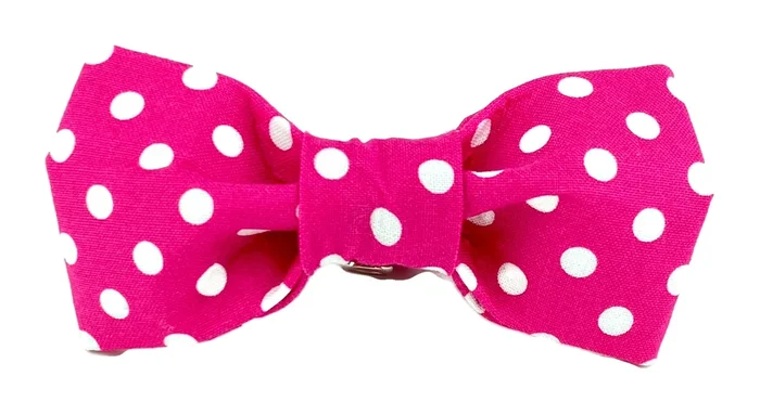 Hot Pink/ White Polka Dot Dog Bow Tie – 504