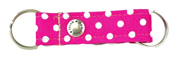 Hot Pink/White Polka Dot Snappy Keychain – 504