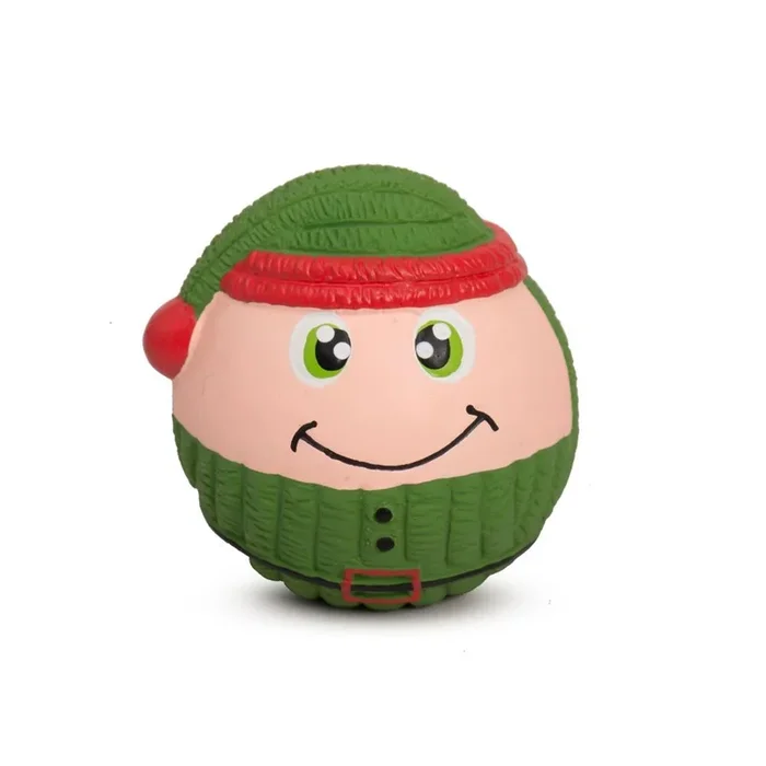 HuggleHounds Holiday Ruff-Tex Dog Toy – Eli Elf Ball
