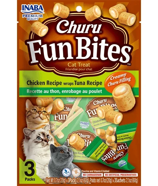 Inaba – Churu Fun Bites Chicken Recipe Wraps Tuna Recipe 3 Packs 60g