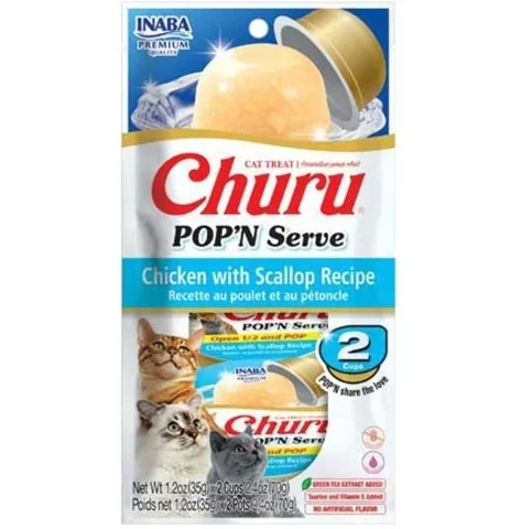 Inaba Churu Chicken with Scallop Recipe Pop’n Serve Cat Treat