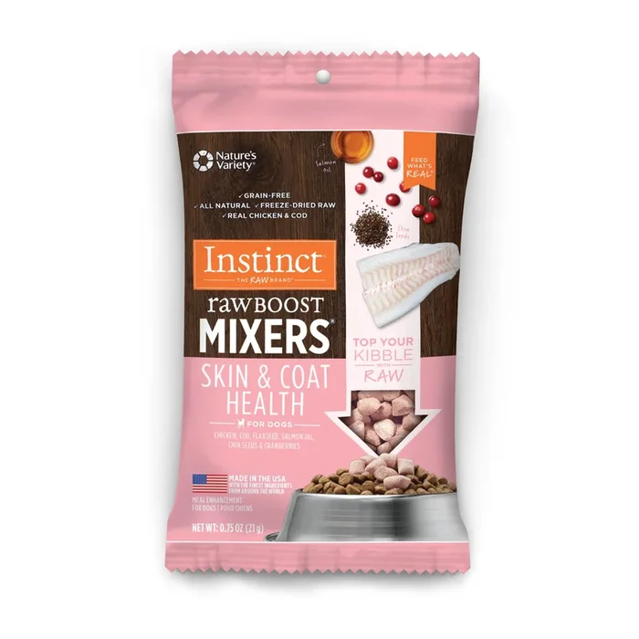 Instinct Raw Boost Mixers Skin & Coat Health Freeze-Dried Dog Food Topper, 0.75 oz. Bag