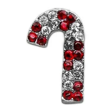Jeweled Red Candy Cane Slider Charm