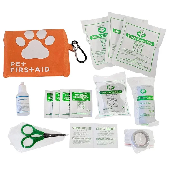 JoJo Modern Pets Travel Dog First Aid Kit – 19 piece w/ Carabiner