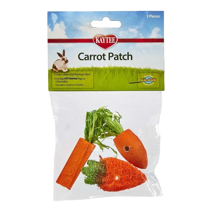 Kaytee Chew Toy Carrot Patch for Rabbits, Guinea Pigs & Chinchillas 3 Count