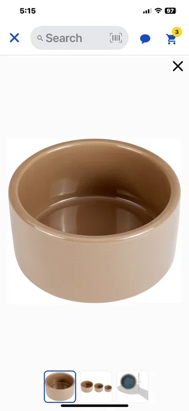 Kaytee Stoneware Cavy Small Pet Bowl, Tan,3 in