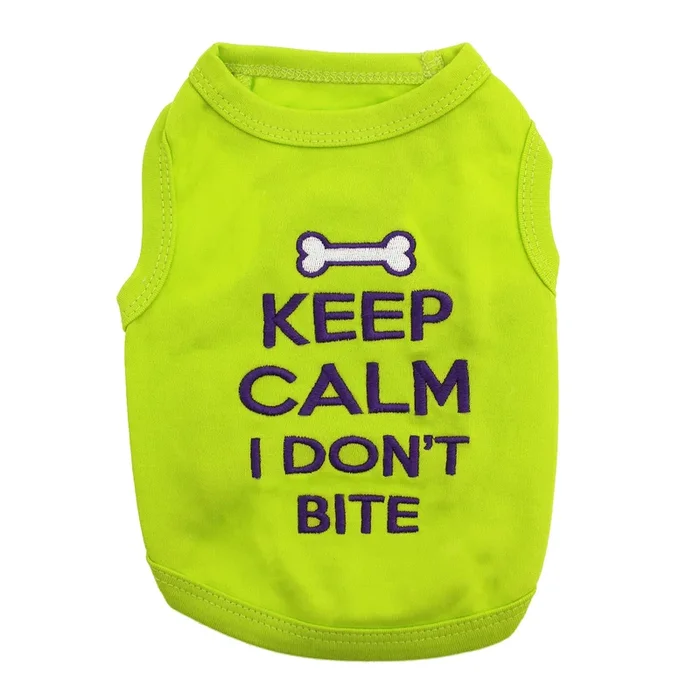 Keep Calm I Don’t Bite Dog Tank – Green