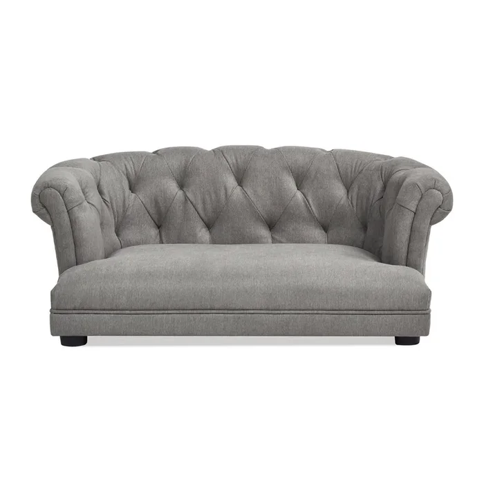 Kiki 36.5″ Chesterfield Medium Size Dog Sofa Bed: Uptown Gray