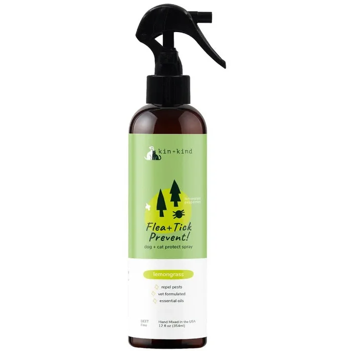 Kin+Kind Flea & Tick Lemongrass Repel Spray (Dog & Cat Protect Spray)