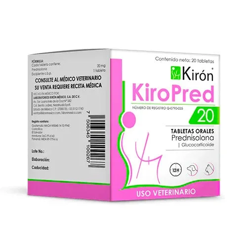 KIROPRED 20 FRASCO DE 20 TABLETAS (PREDNISOLONA 20MG) VENTA POR UNID