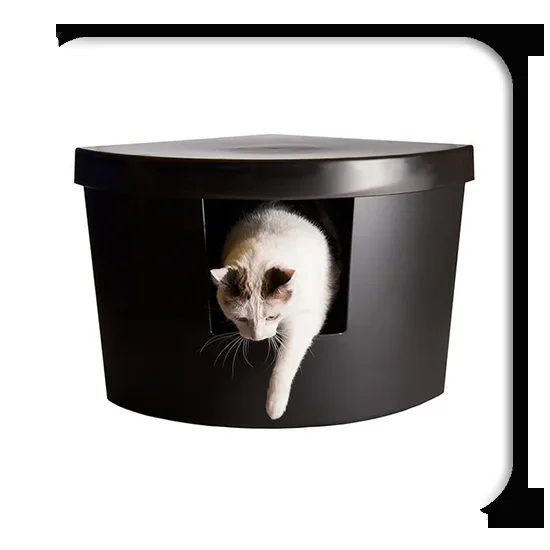 Kitangle Modern Cat Litter Box, Corner Kitty