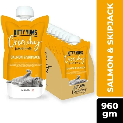 Kitty Yums Lickable Salmon & Skipjack Creamy Cat Treat