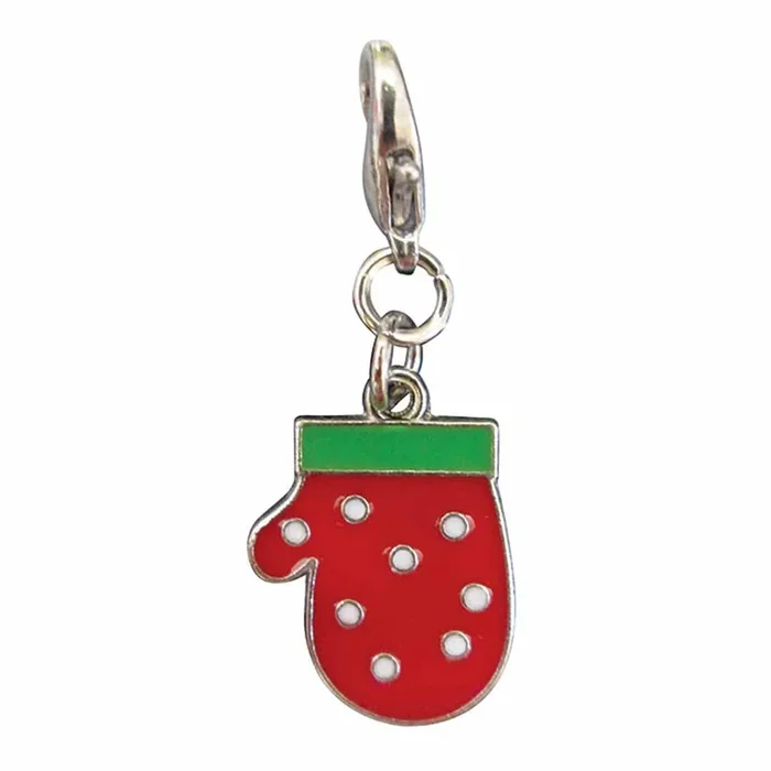 Klippo Polka Dots Mitten Enamel Dog Collar Charm