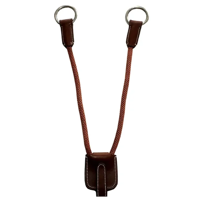 Leather and rope martingale fork Silver Crown [Size Full]