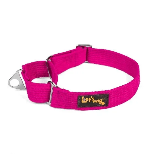 Let’s Wag Martingale Fabric Collar for Dogs (Pink)