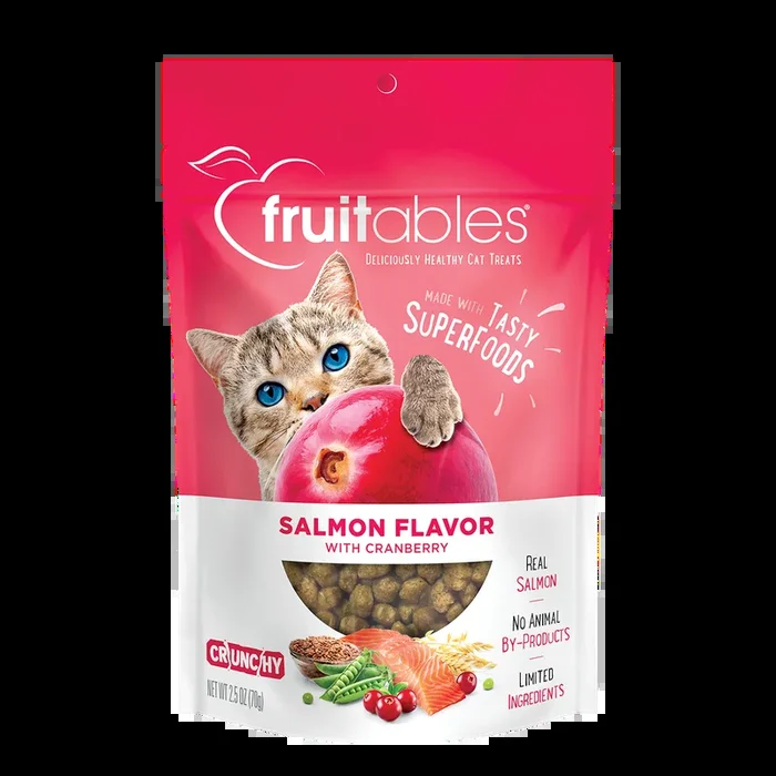 Limited Ingredient Crunchy Cat Treats – Salmon Flavor with Cranberry – 2.5oz
