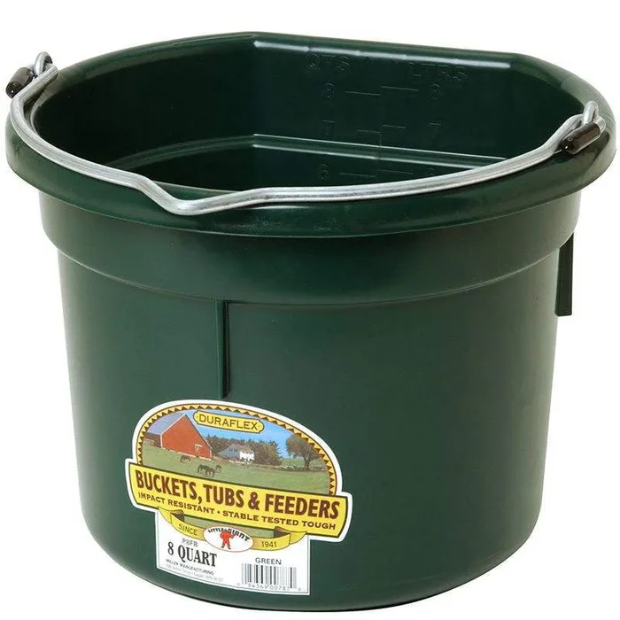 Little Giant Flat-Back Buckets – Impact-Resistant, Easy to Hang, 8 qt & 20 qt
