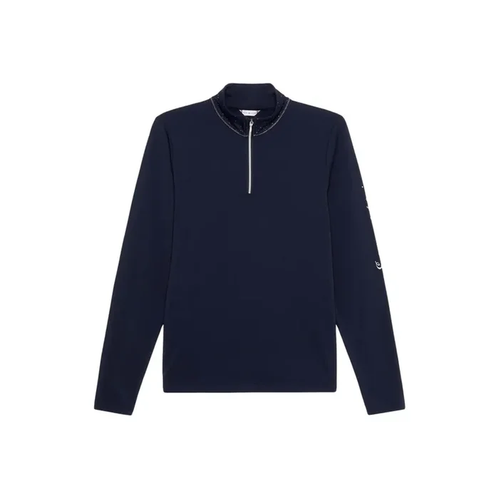 Long-sleeved 1/4 zip technical riding polo shirt with printed logo Tommy Hilfiger Equestrian